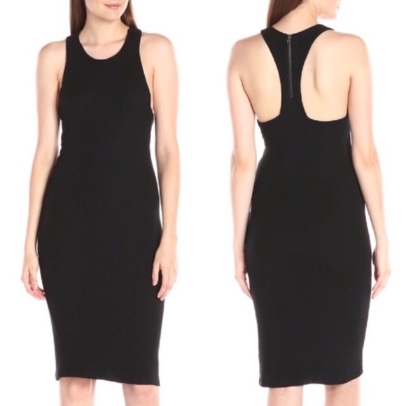 Super Soft Ribbed Knit Zipper Racerback Midi Dress - Picture 2 of 4